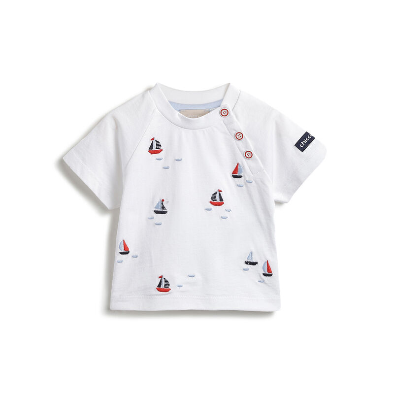 Boys White Printed Short Sleeve T-Shirt image number 0